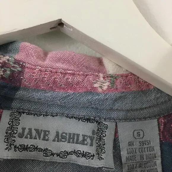 Jane Ashley Women’s Plaid Button Down Long Sleeve Shirt Size S - Picture 3 of 4